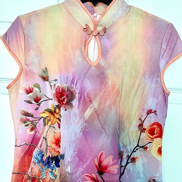 NWOT Silk Cheongsam Dress - Picture 2 of 6